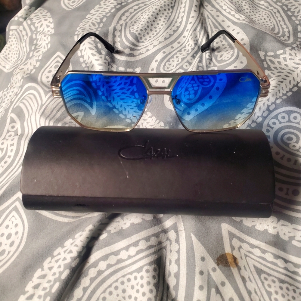 Cazal silver frame gradient lenses sunglasses